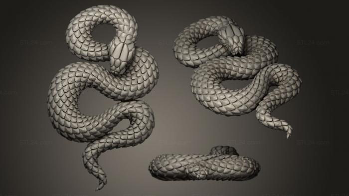 Статуэтки животных (Змея, STKJ_0113) 3D модель для ЧПУ станка